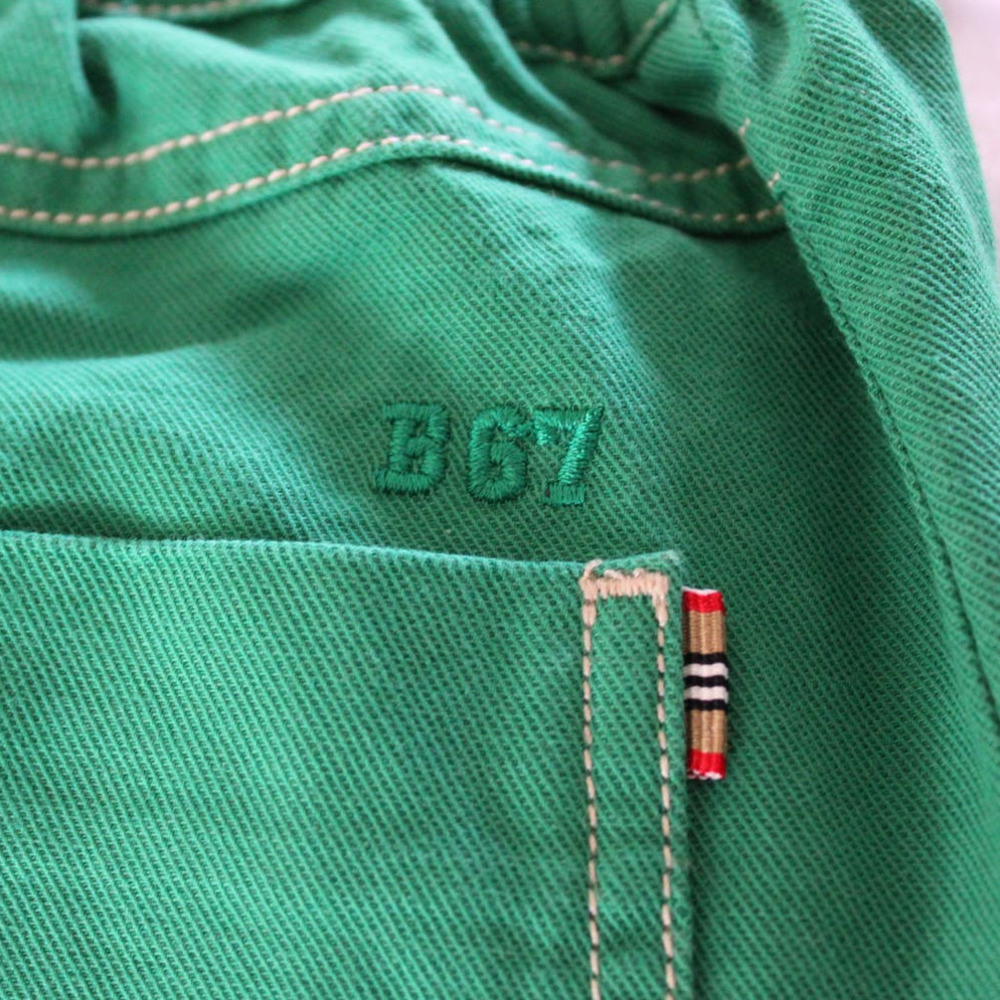 NWT Bonpoint Boys Lester Pants High Rise Cotton Linen Green Straight Trouser 12 - Picture 5 of 11